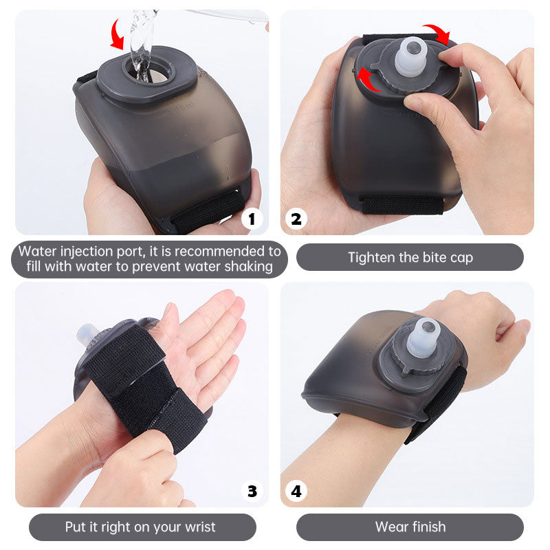 SmartWater FlexWrist – 200ml Hands-Free Hydration Bottle for Runners & Athletes